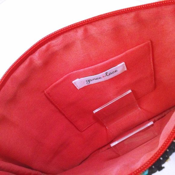 Grace & Lace Western Aztec Rug Tapestry Wristlet Clutch 11x9 Zipper - Picture 8 of 9